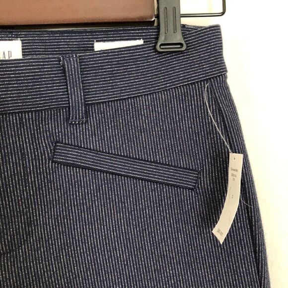 NWT Skinny Bi-Stretch Ankle Navy Stripe Pants - Picture 2 of 5
